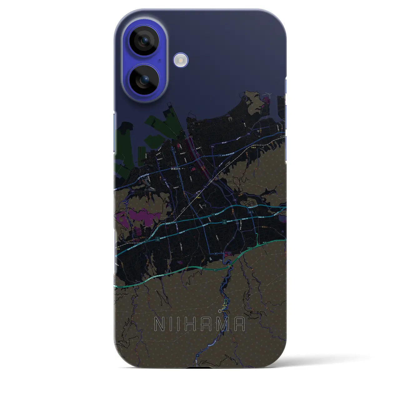 【新居浜(愛媛県)】地図柄iPhoneケース(バックカバータイプ)