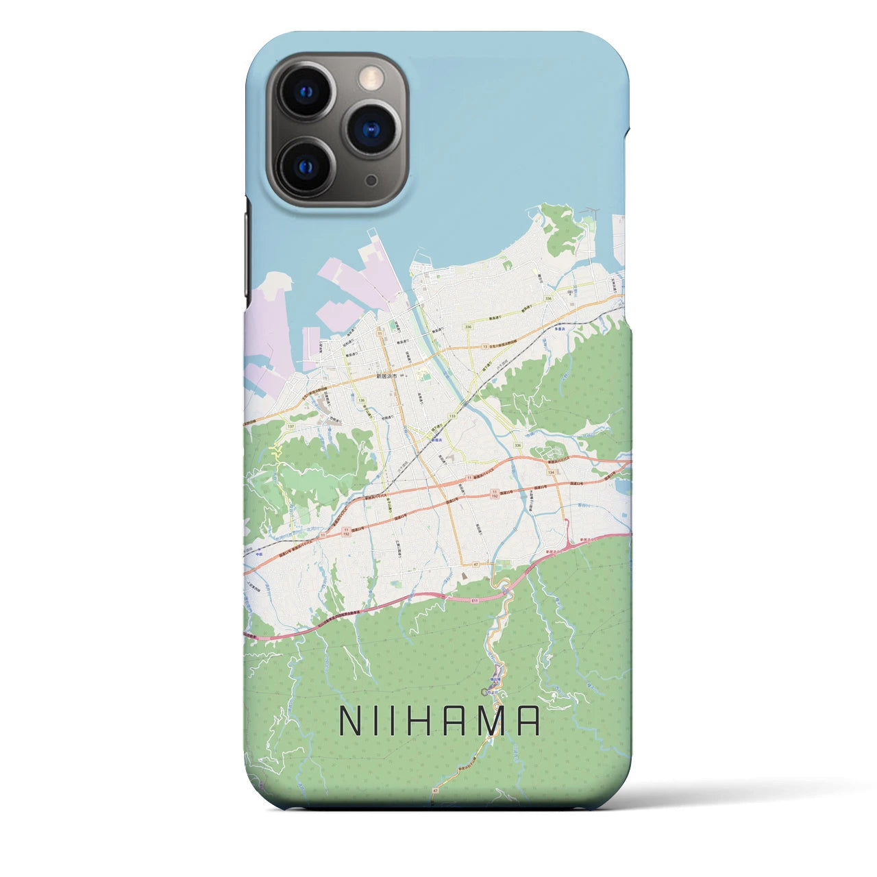 【新居浜(愛媛県)】地図柄iPhoneケース(バックカバータイプ)