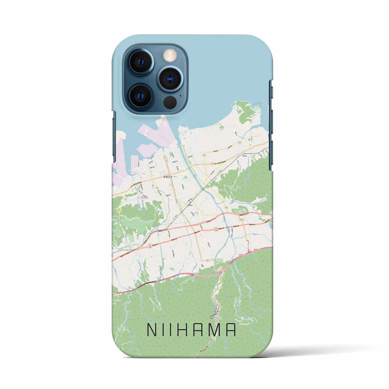 【新居浜(愛媛県)】地図柄iPhoneケース(バックカバータイプ)