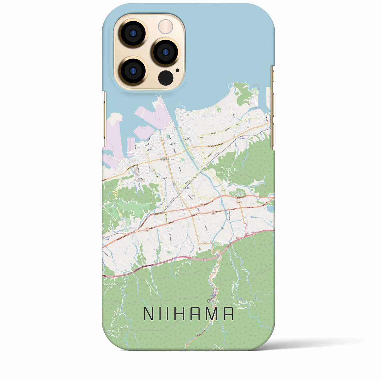 【新居浜(愛媛県)】地図柄iPhoneケース(バックカバータイプ)