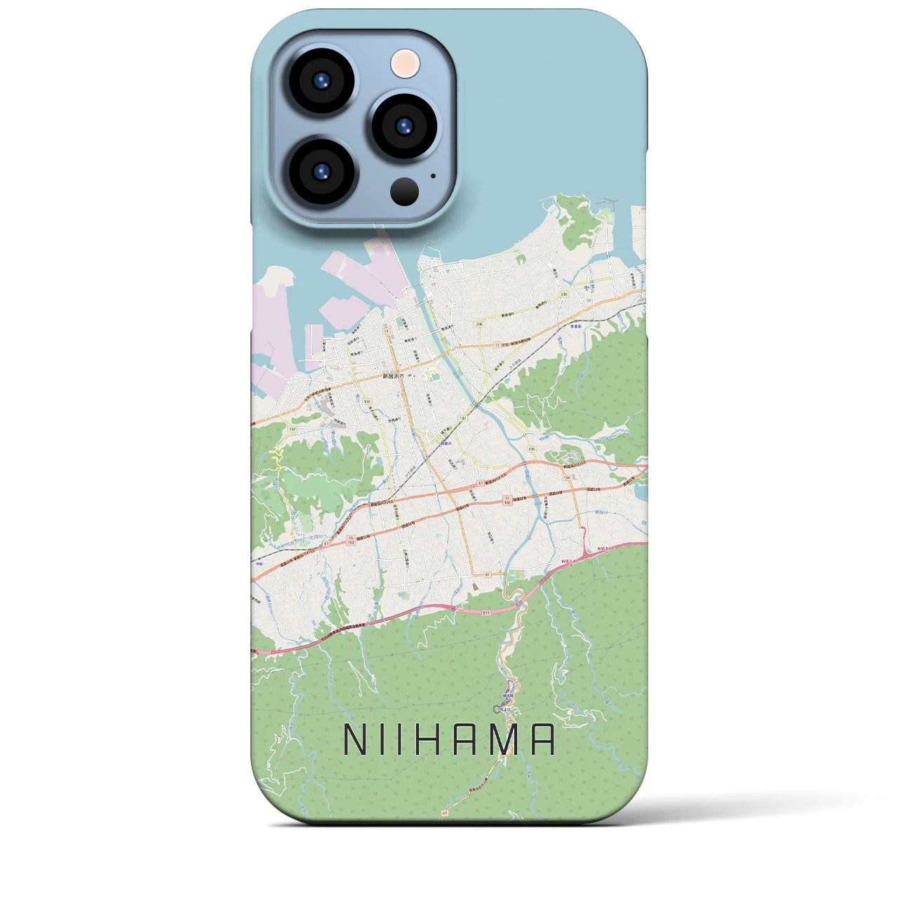 【新居浜(愛媛県)】地図柄iPhoneケース(バックカバータイプ)