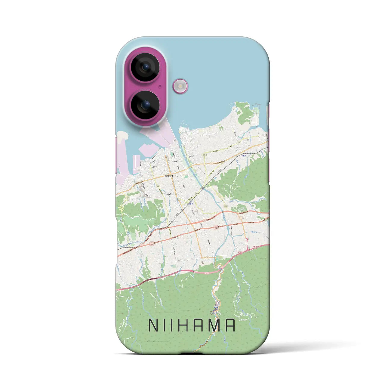 【新居浜(愛媛県)】地図柄iPhoneケース(バックカバータイプ)