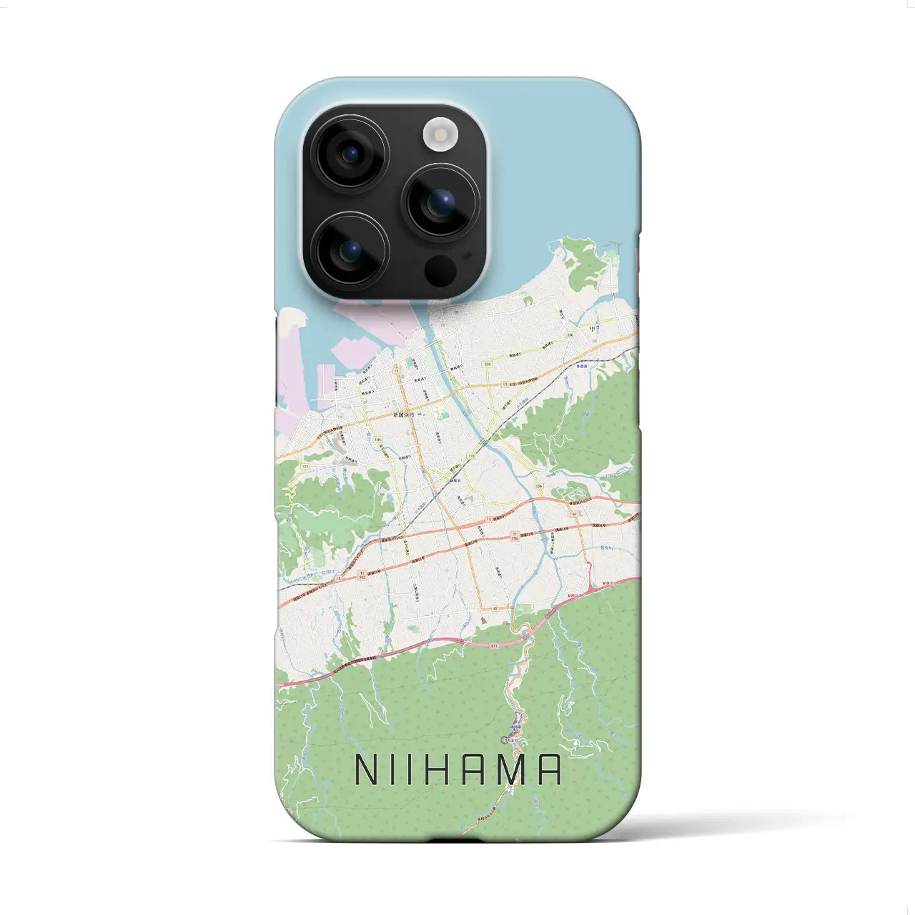 【新居浜(愛媛県)】地図柄iPhoneケース(バックカバータイプ)