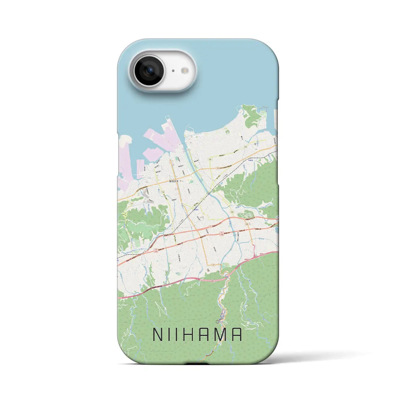 【新居浜(愛媛県)】地図柄iPhoneケース(バックカバータイプ)