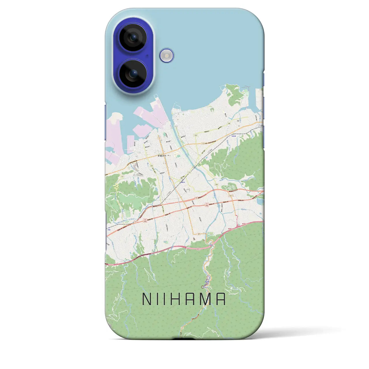 【新居浜(愛媛県)】地図柄iPhoneケース(バックカバータイプ)ナチュラル・iPhone 16 Pro Max 用