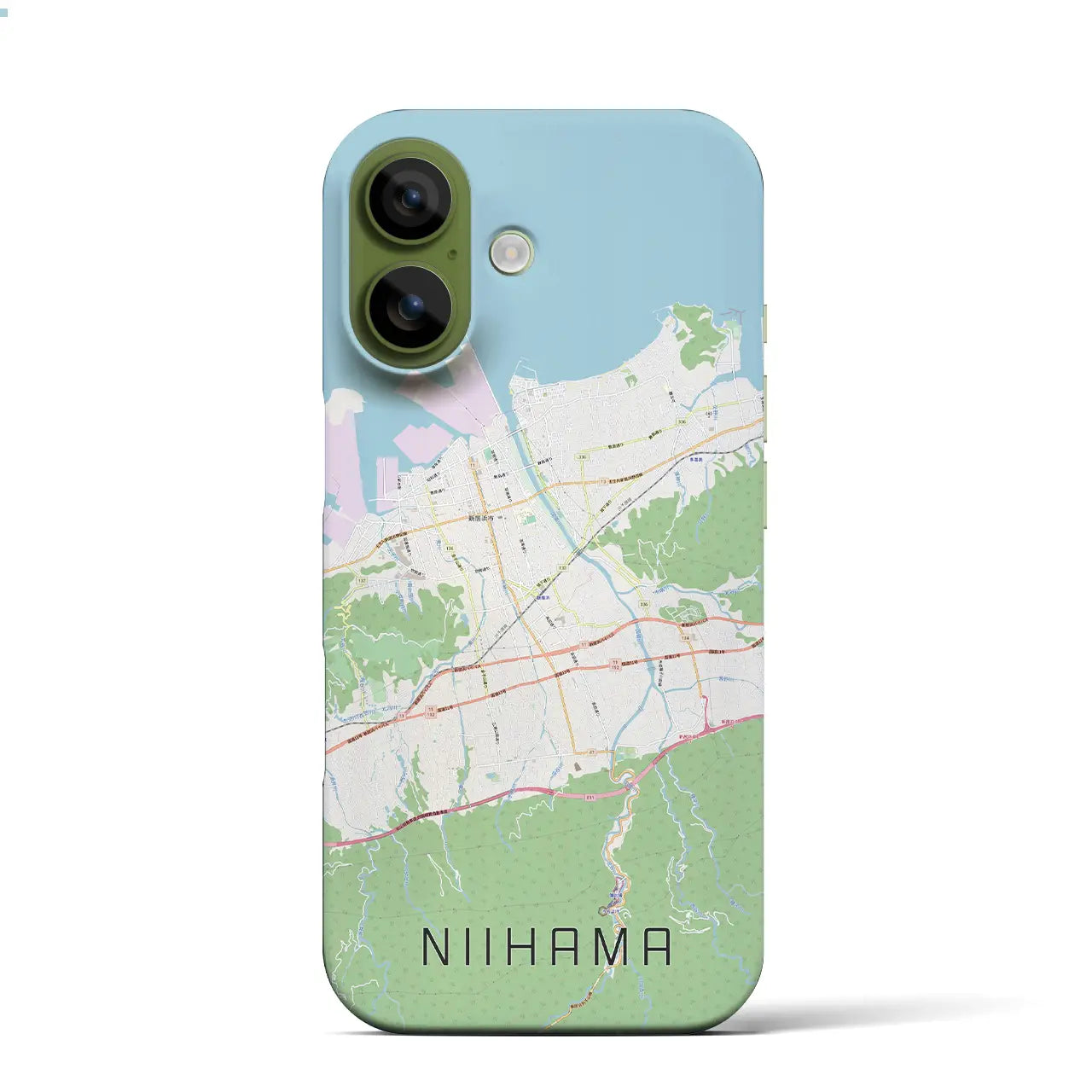 【新居浜(愛媛県)】地図柄iPhoneケース(バックカバータイプ)