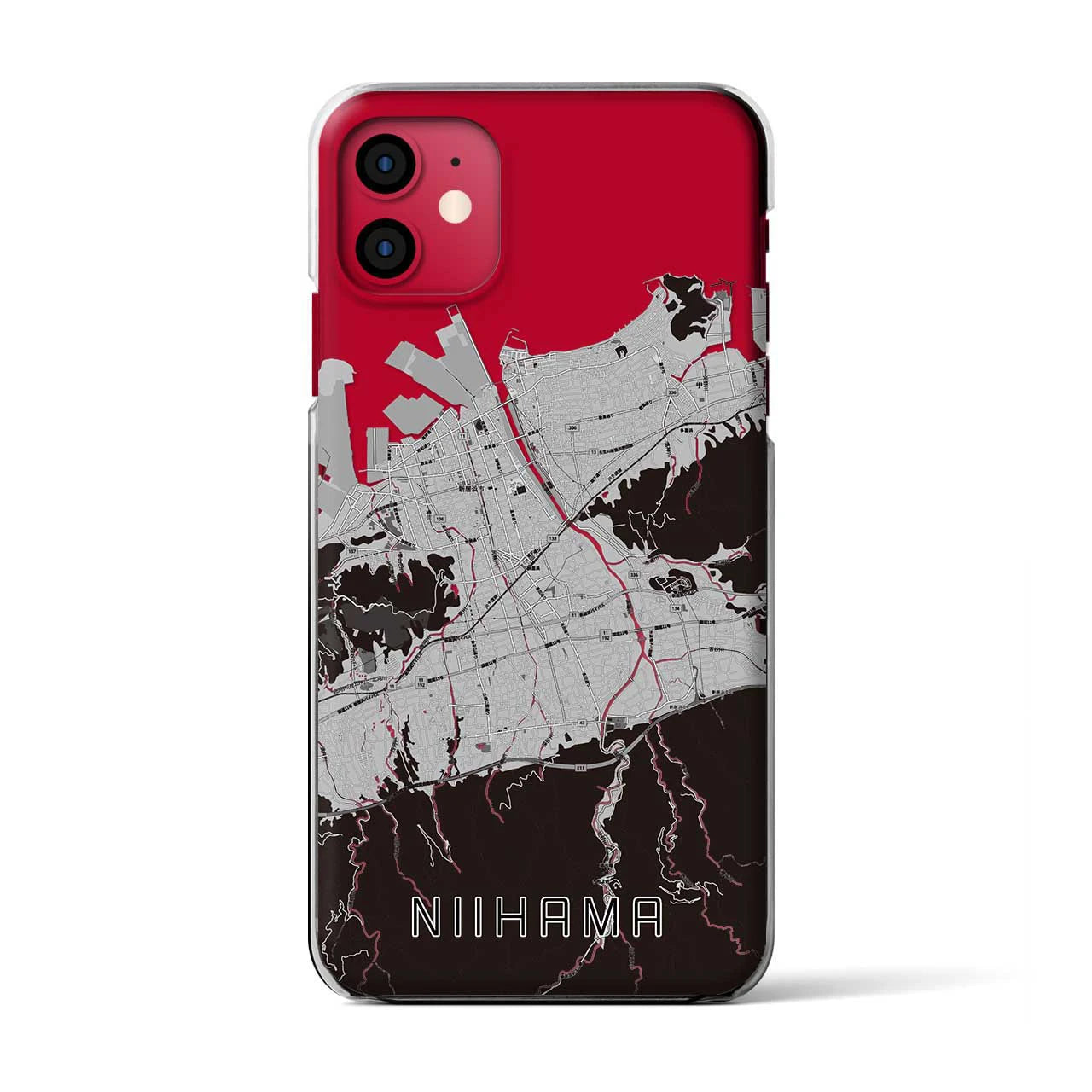 【新居浜(愛媛県)】地図柄iPhoneケース(クリアタイプ)