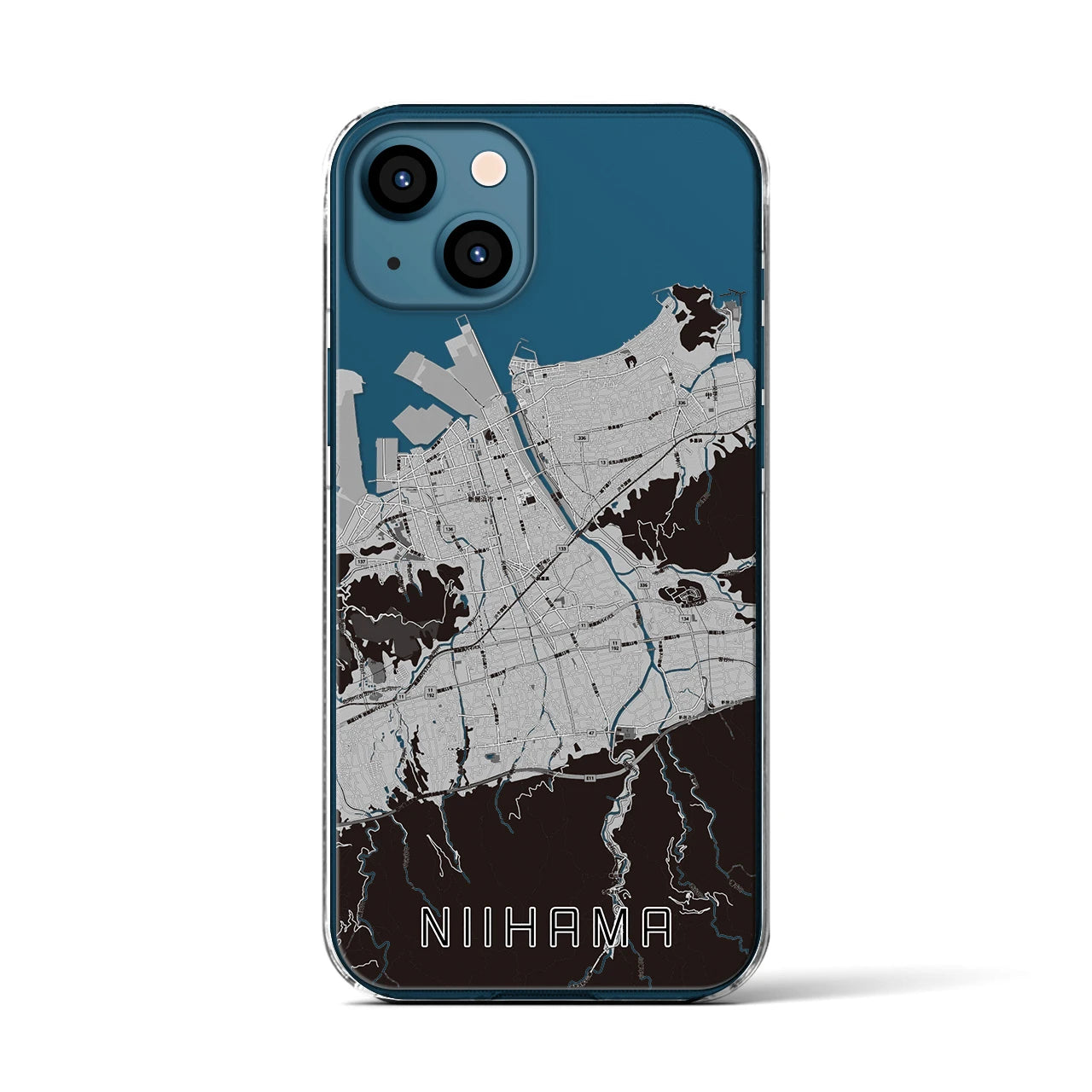 【新居浜(愛媛県)】地図柄iPhoneケース(クリアタイプ)