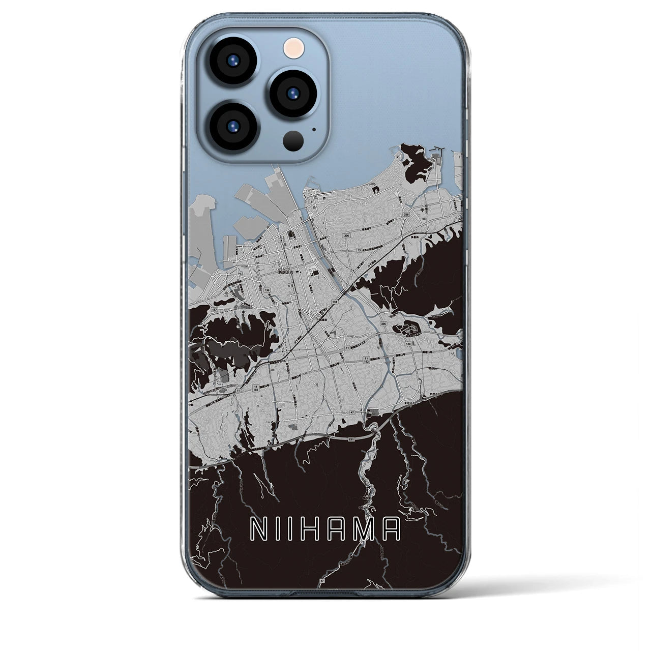 【新居浜(愛媛県)】地図柄iPhoneケース(クリアタイプ)