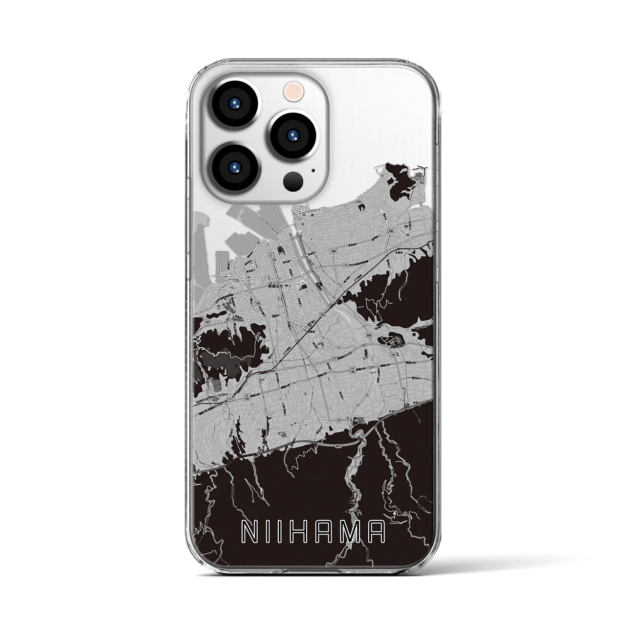 【新居浜(愛媛県)】地図柄iPhoneケース(クリアタイプ)