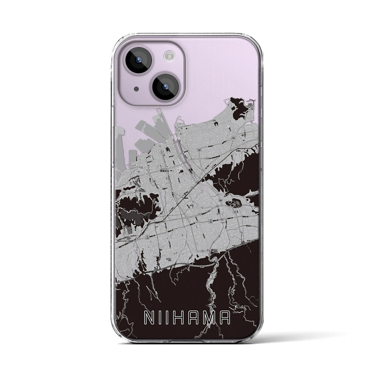 【新居浜(愛媛県)】地図柄iPhoneケース(クリアタイプ)
