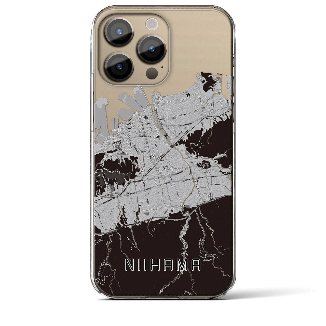 【新居浜(愛媛県)】地図柄iPhoneケース(クリアタイプ)