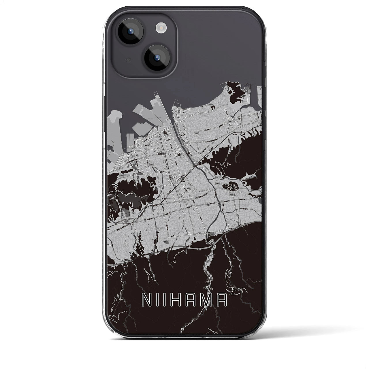 【新居浜(愛媛県)】地図柄iPhoneケース(クリアタイプ)