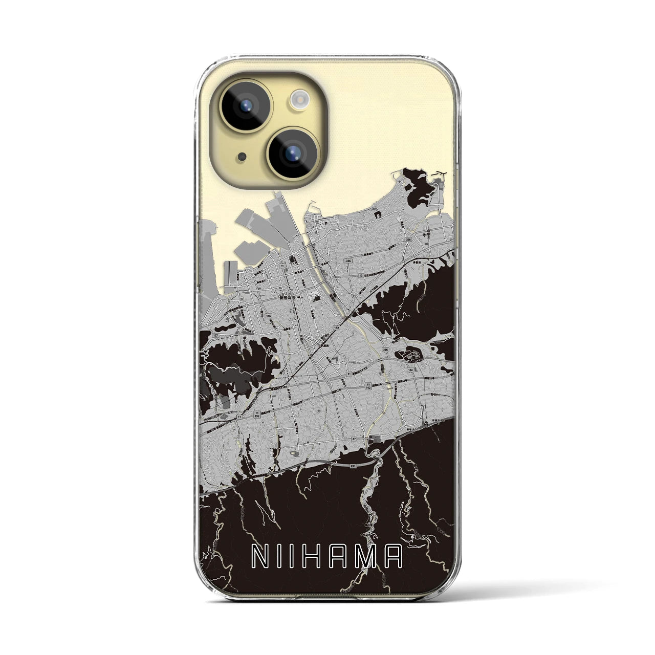 【新居浜(愛媛県)】地図柄iPhoneケース(クリアタイプ)