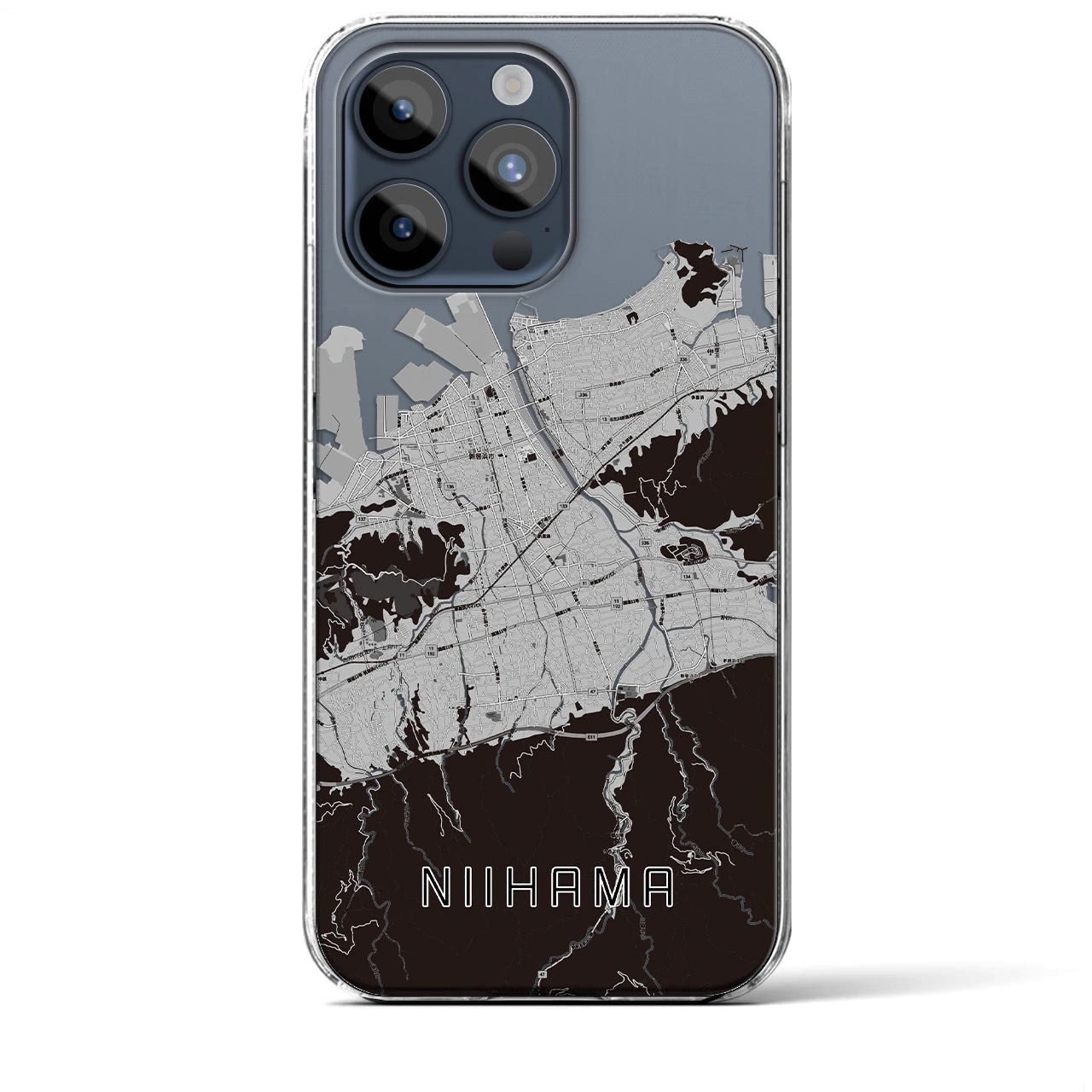 【新居浜(愛媛県)】地図柄iPhoneケース(クリアタイプ)