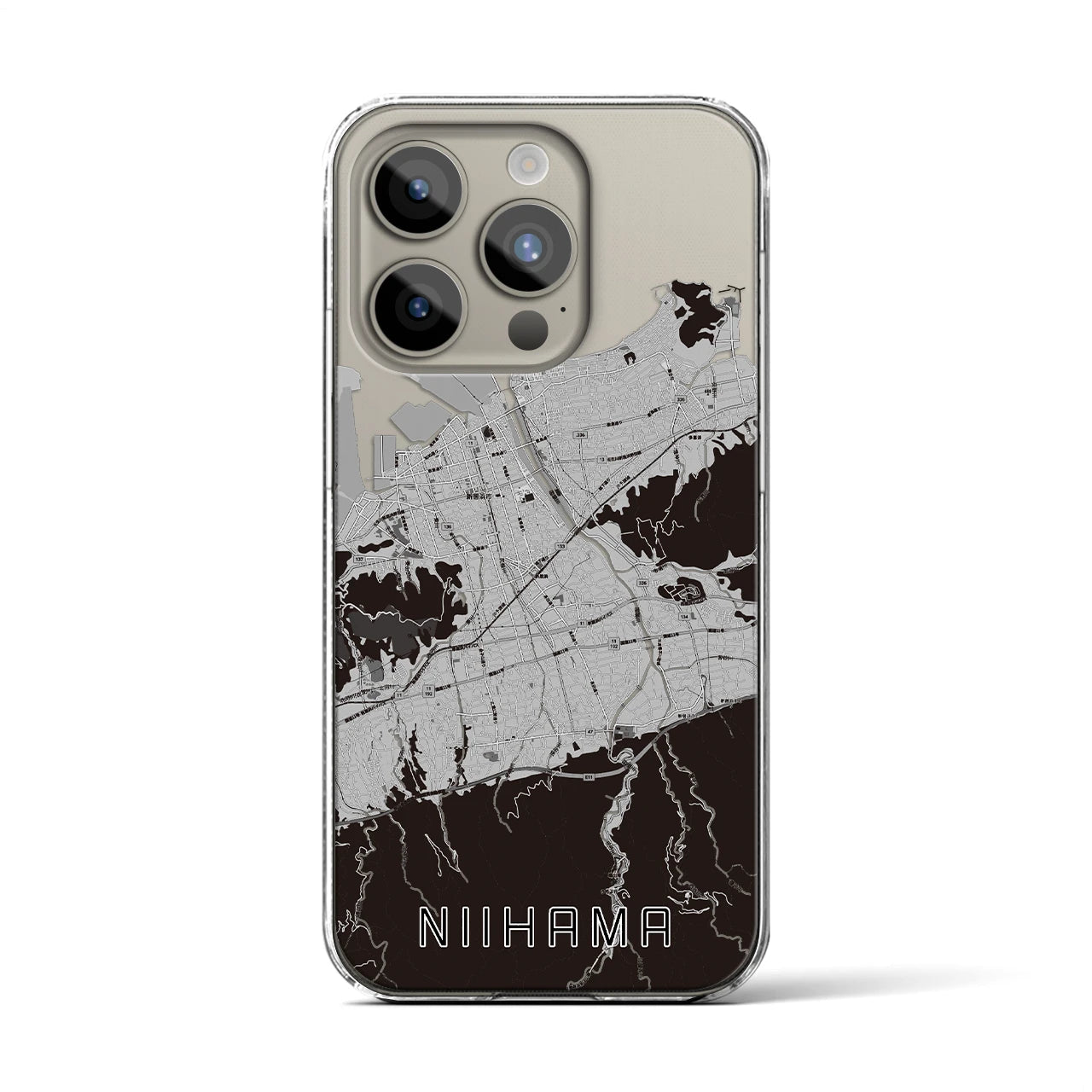 【新居浜(愛媛県)】地図柄iPhoneケース(クリアタイプ)