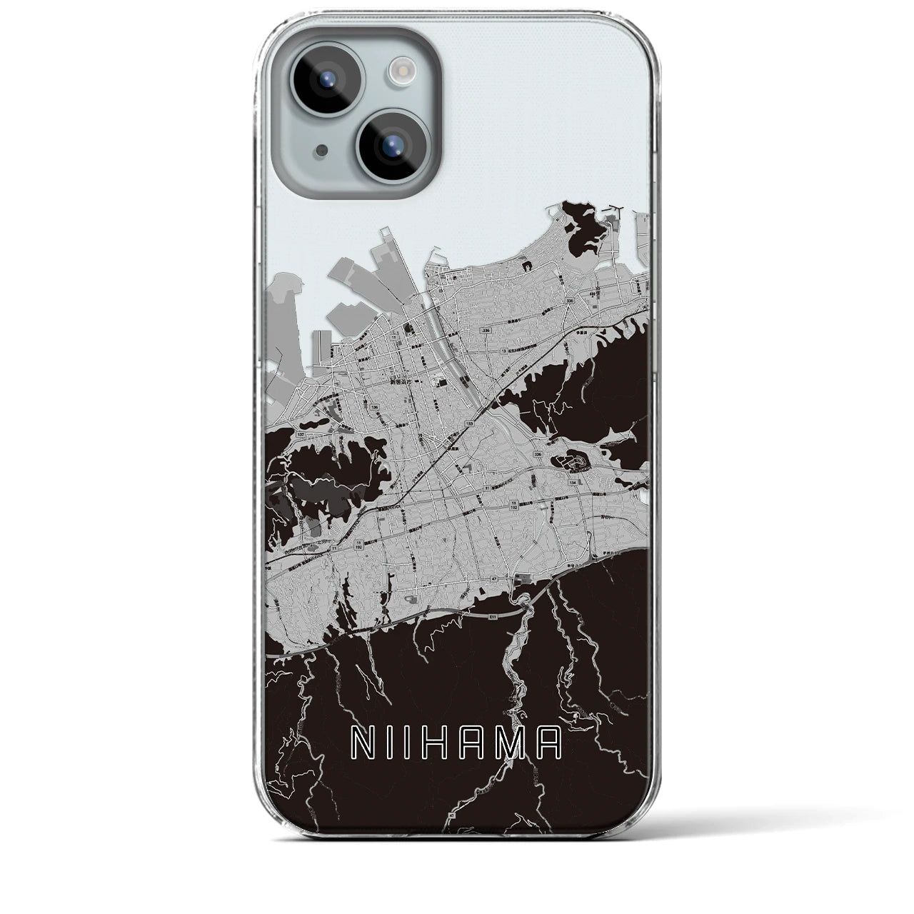 【新居浜(愛媛県)】地図柄iPhoneケース(クリアタイプ)