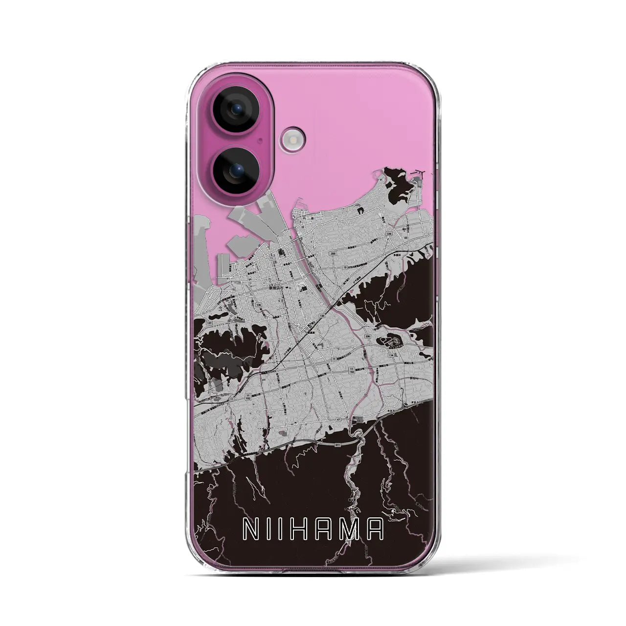 【新居浜(愛媛県)】地図柄iPhoneケース(クリアタイプ)