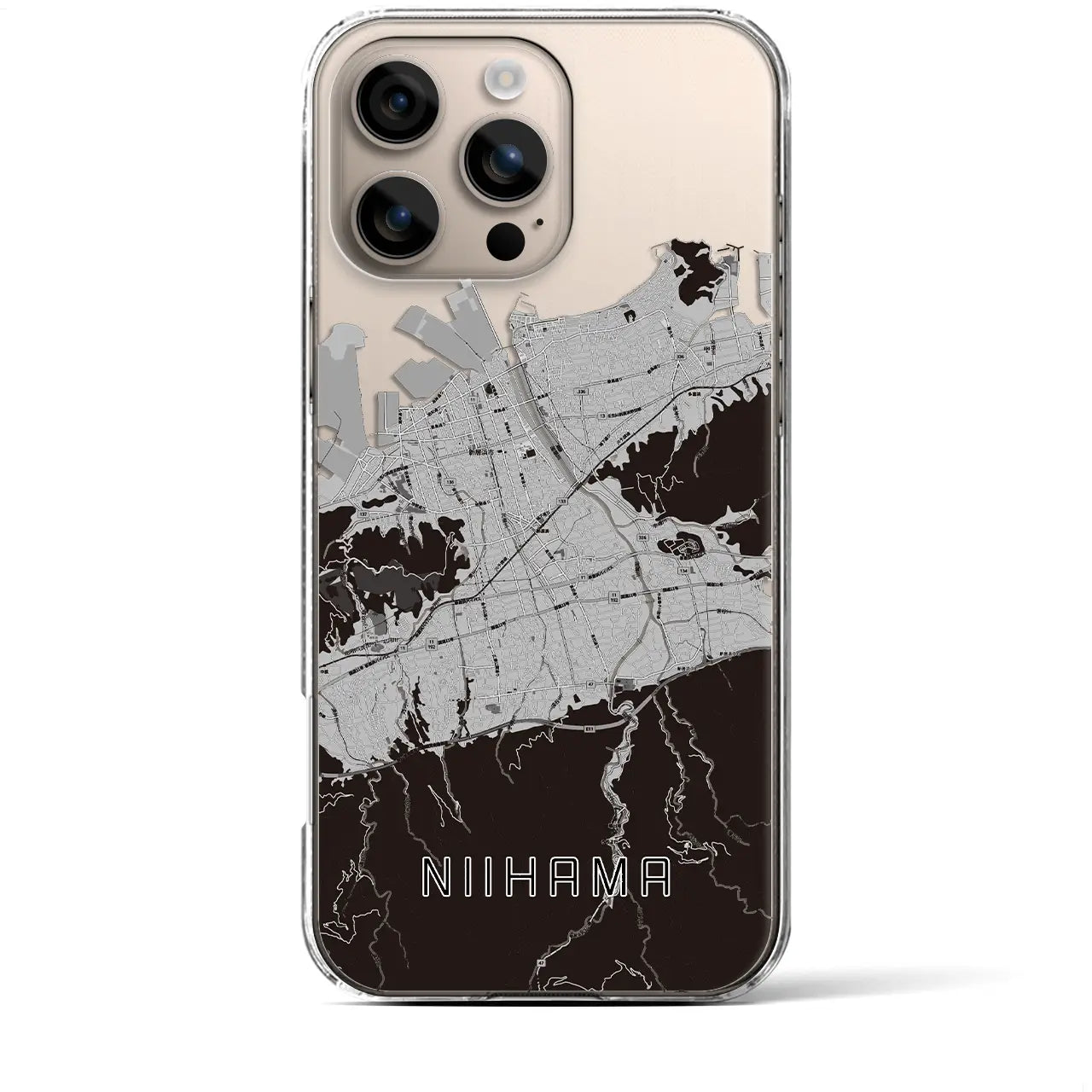 【新居浜(愛媛県)】地図柄iPhoneケース(クリアタイプ)