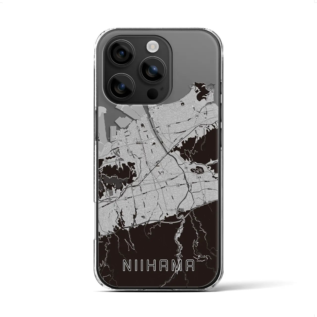 【新居浜(愛媛県)】地図柄iPhoneケース(クリアタイプ)