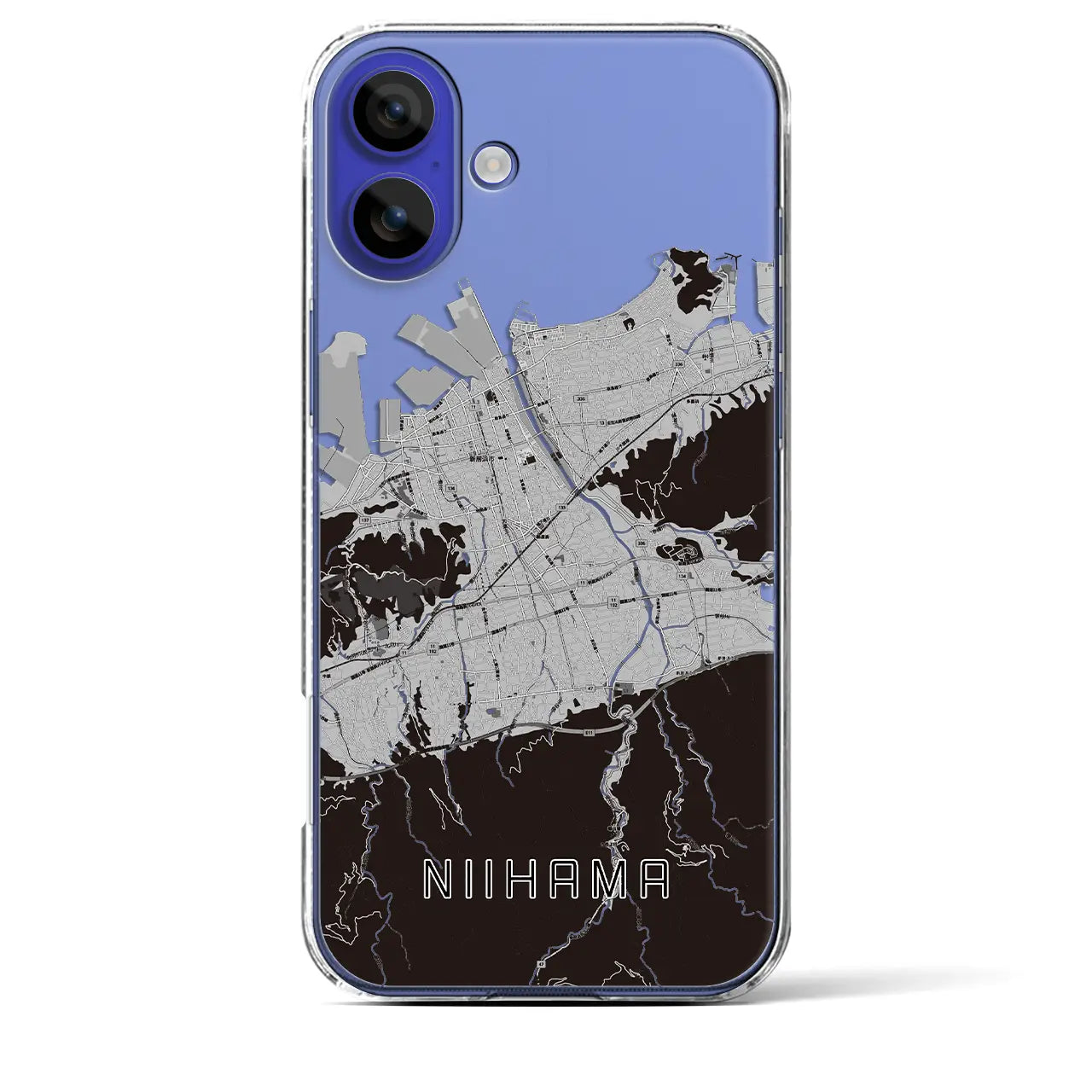 【新居浜(愛媛県)】地図柄iPhoneケース(クリアタイプ)