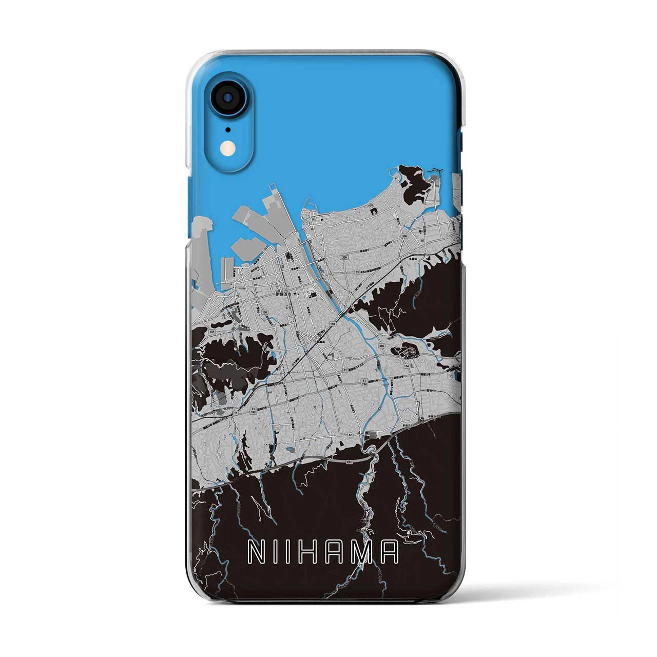 【新居浜(愛媛県)】地図柄iPhoneケース(クリアタイプ)