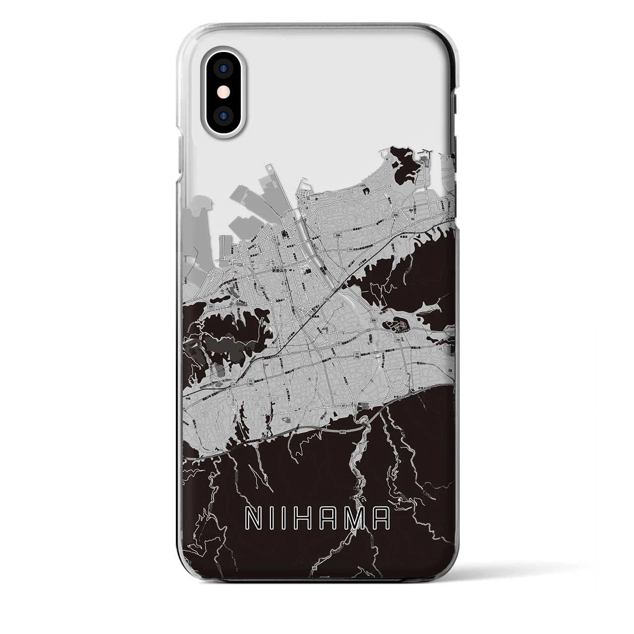 【新居浜(愛媛県)】地図柄iPhoneケース(クリアタイプ)
