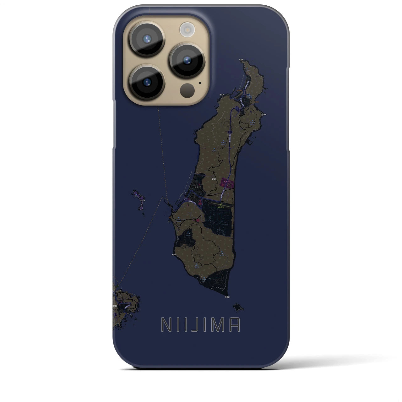 【新島(東京都)】地図柄iPhoneケース(バックカバータイプ)