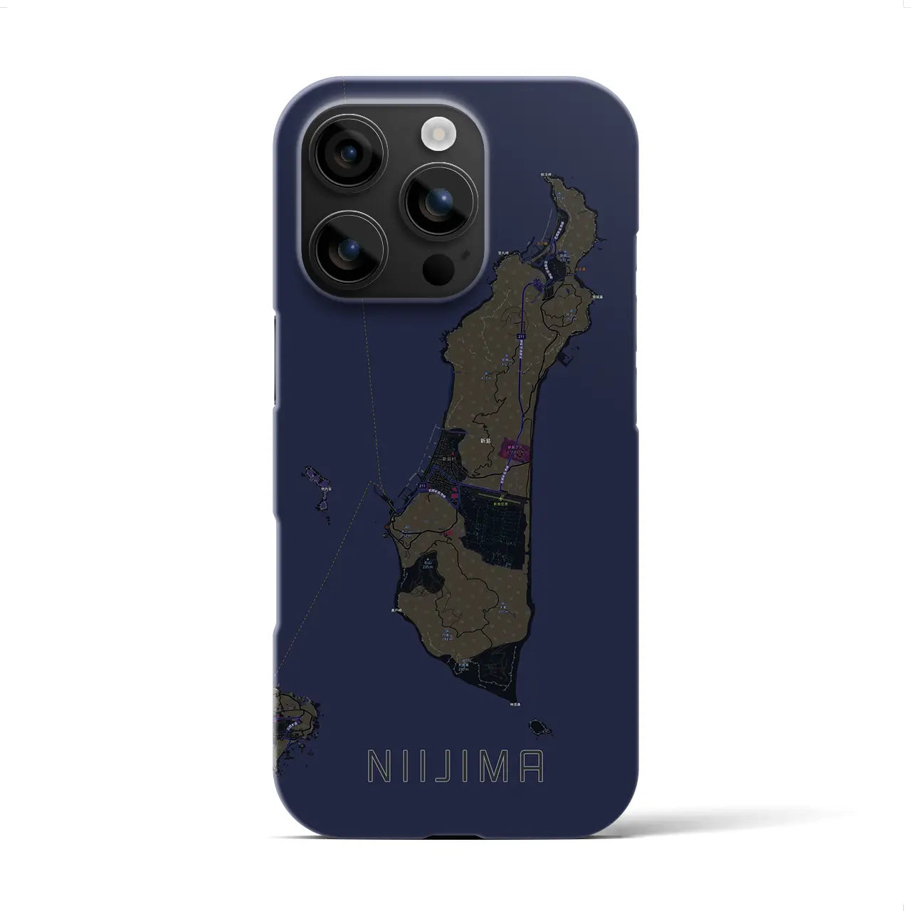 【新島(東京都)】地図柄iPhoneケース(バックカバータイプ)