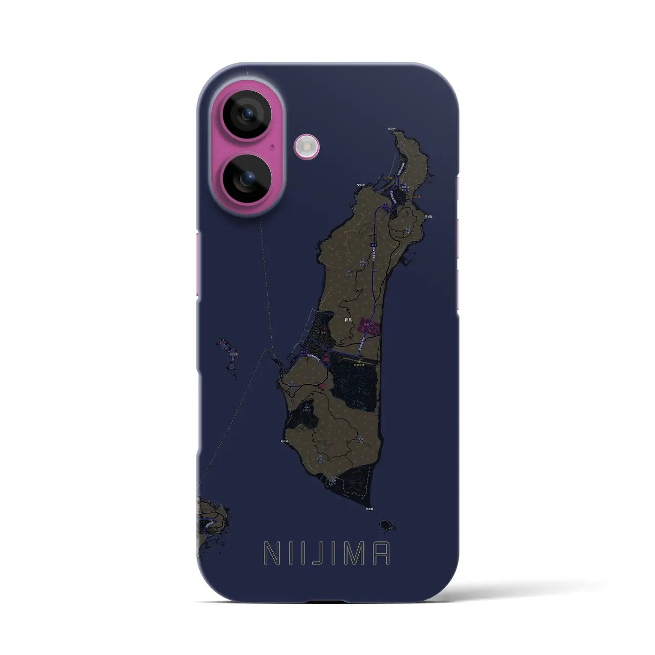 【新島(東京都)】地図柄iPhoneケース(バックカバータイプ)