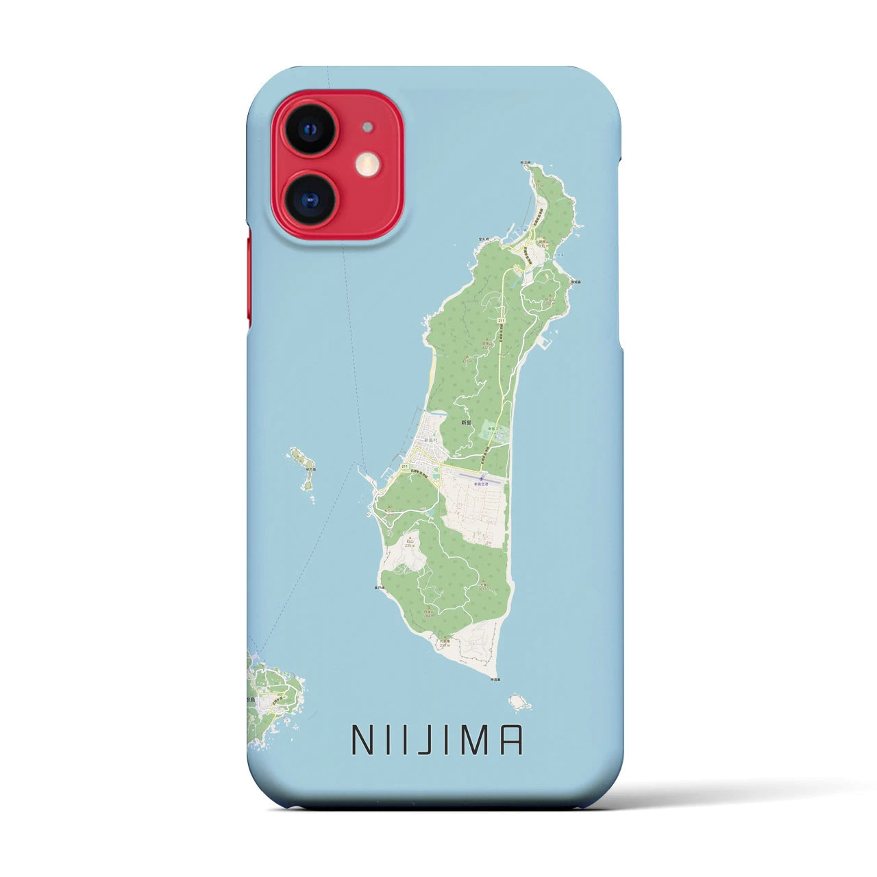 【新島(東京都)】地図柄iPhoneケース(バックカバータイプ)