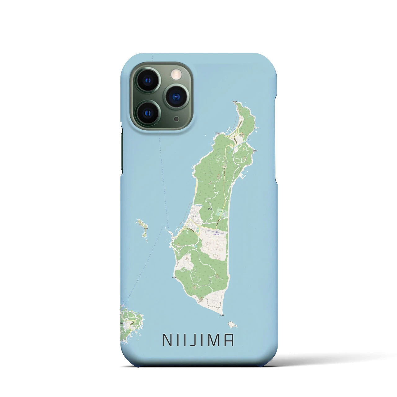 【新島(東京都)】地図柄iPhoneケース(バックカバータイプ)