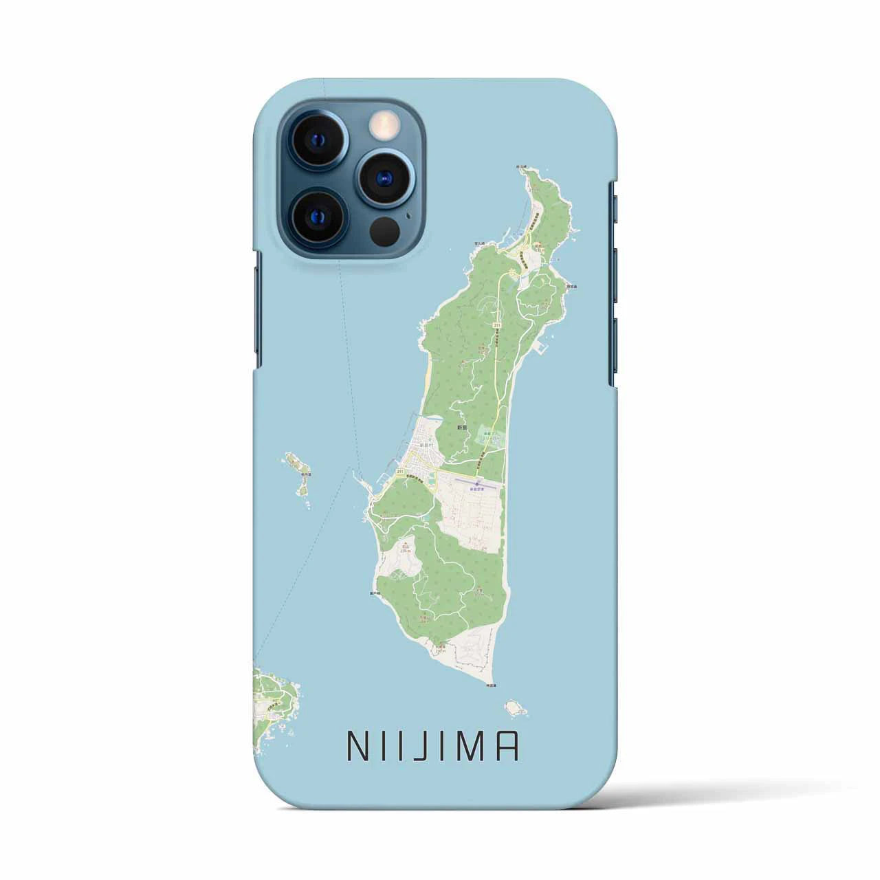 【新島(東京都)】地図柄iPhoneケース(バックカバータイプ)