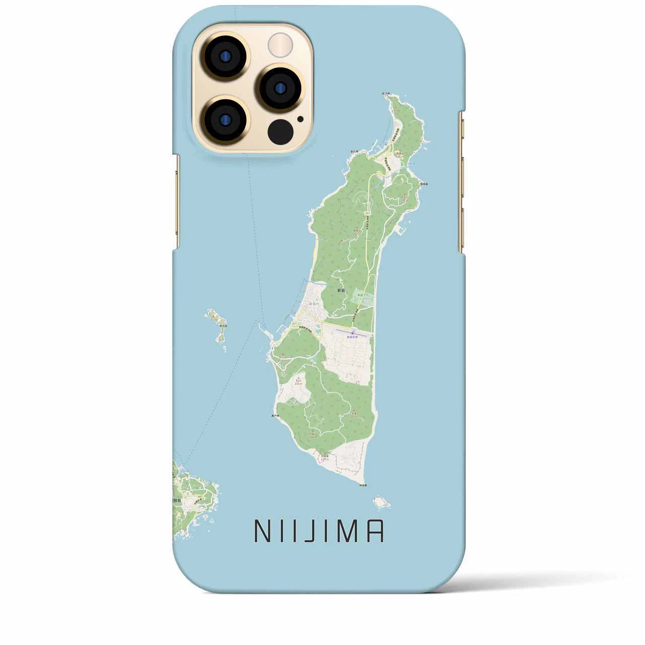 【新島(東京都)】地図柄iPhoneケース(バックカバータイプ)