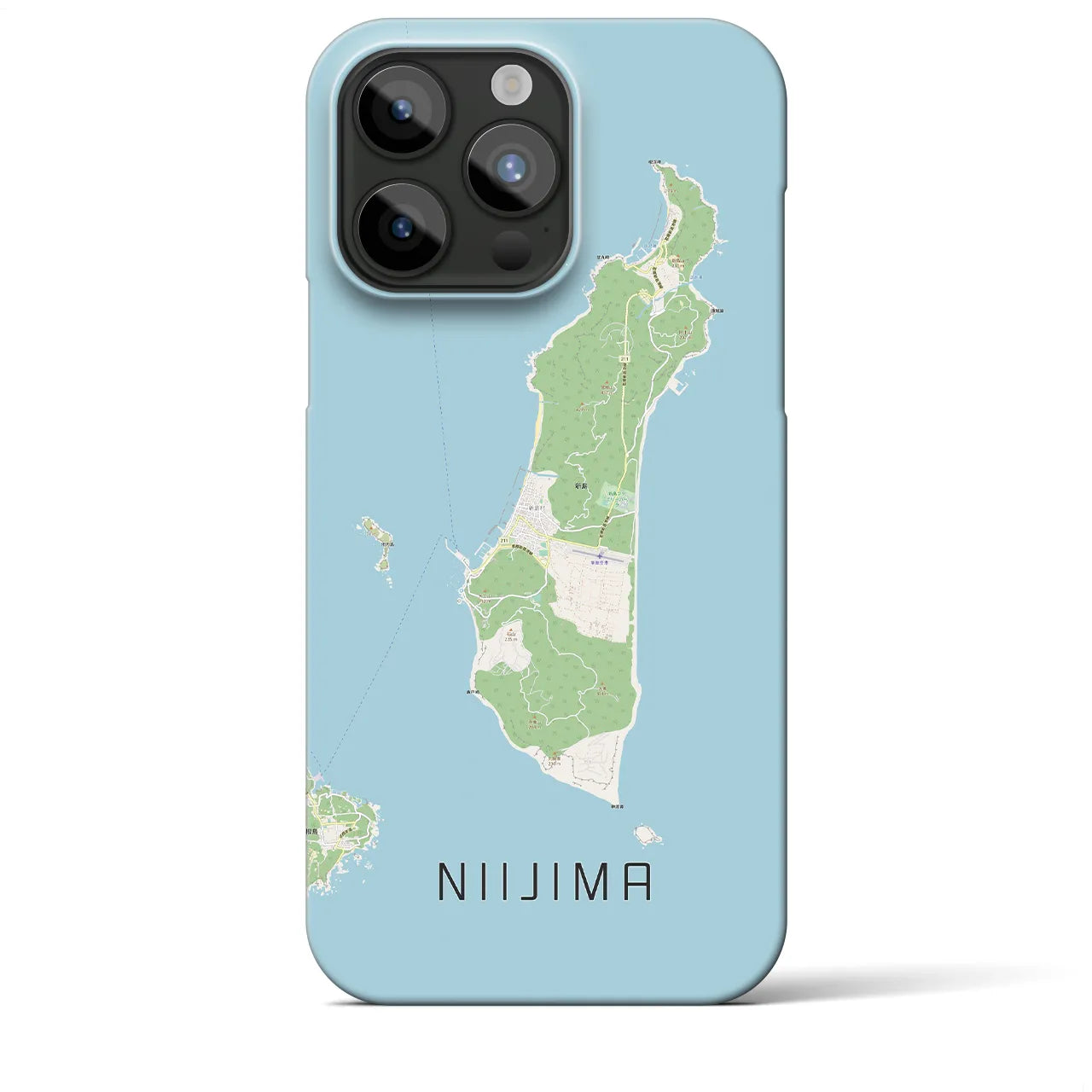 【新島(東京都)】地図柄iPhoneケース(バックカバータイプ)