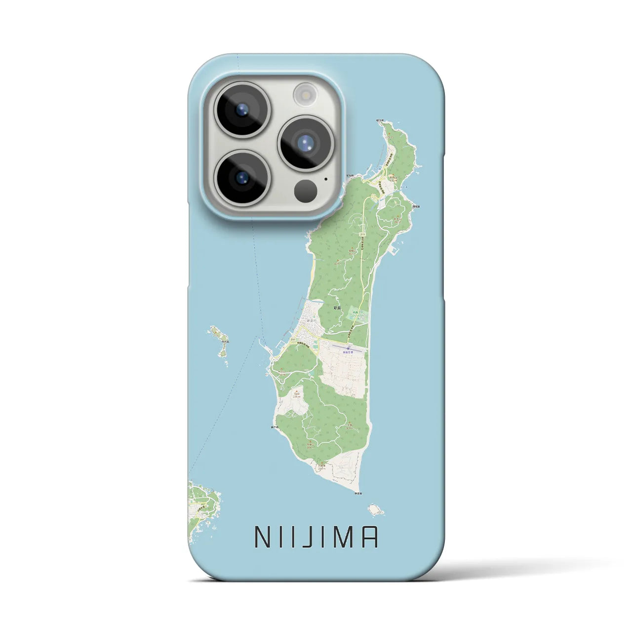 【新島(東京都)】地図柄iPhoneケース(バックカバータイプ)