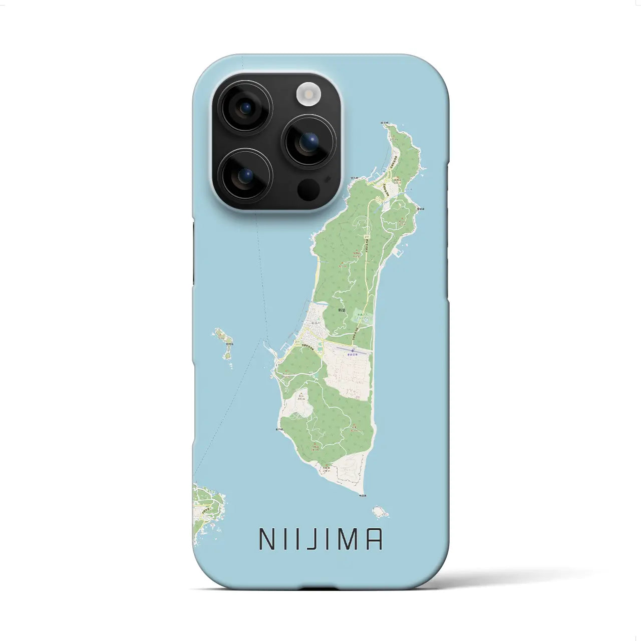 【新島(東京都)】地図柄iPhoneケース(バックカバータイプ)
