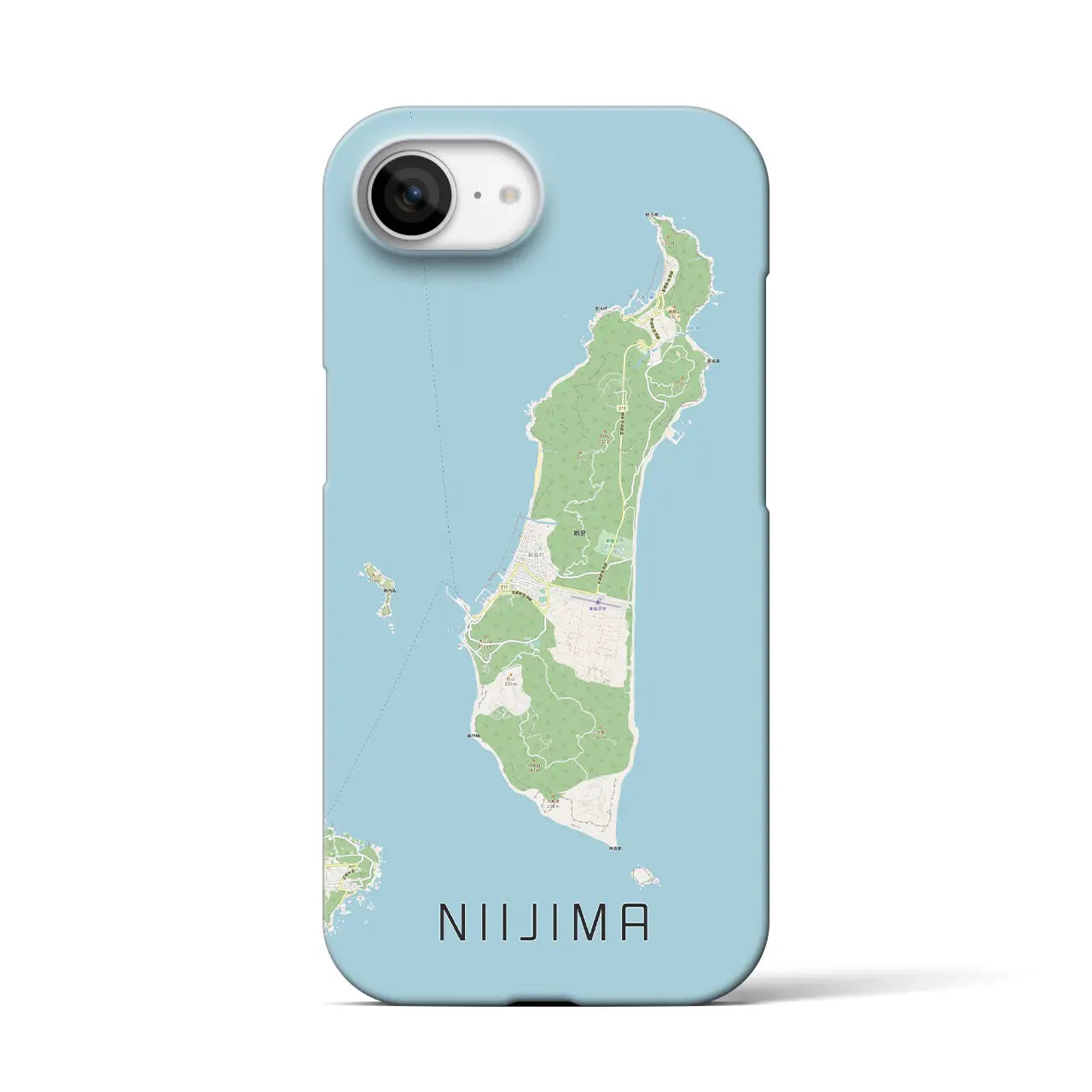 【新島(東京都)】地図柄iPhoneケース(バックカバータイプ)