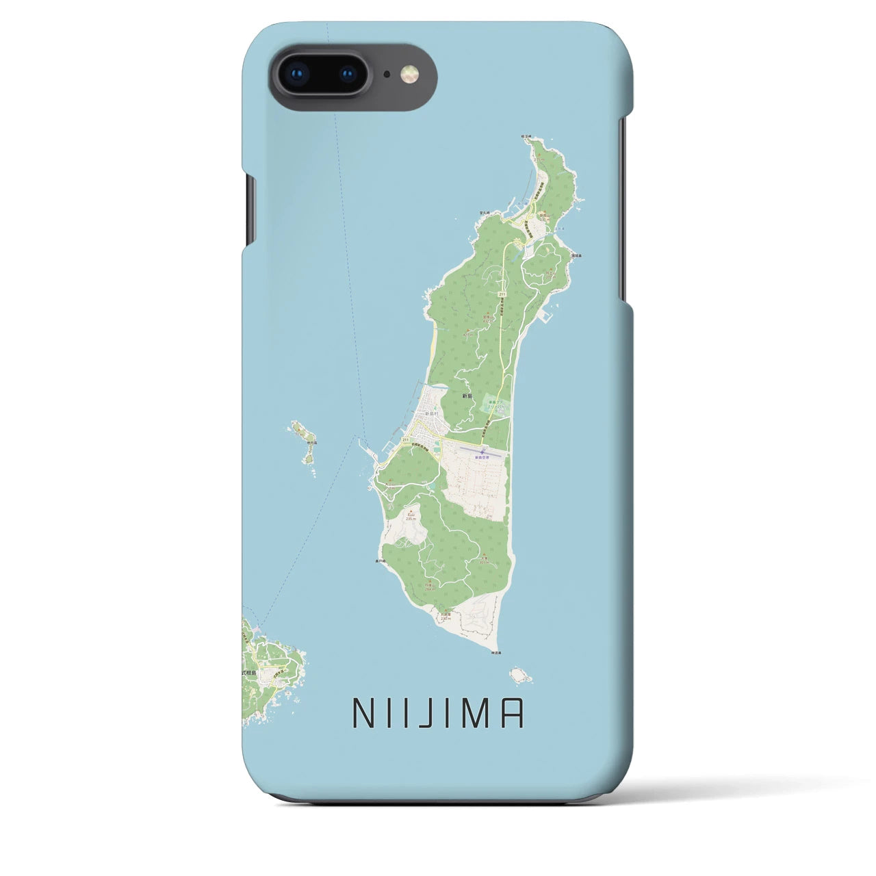 【新島(東京都)】地図柄iPhoneケース(バックカバータイプ)