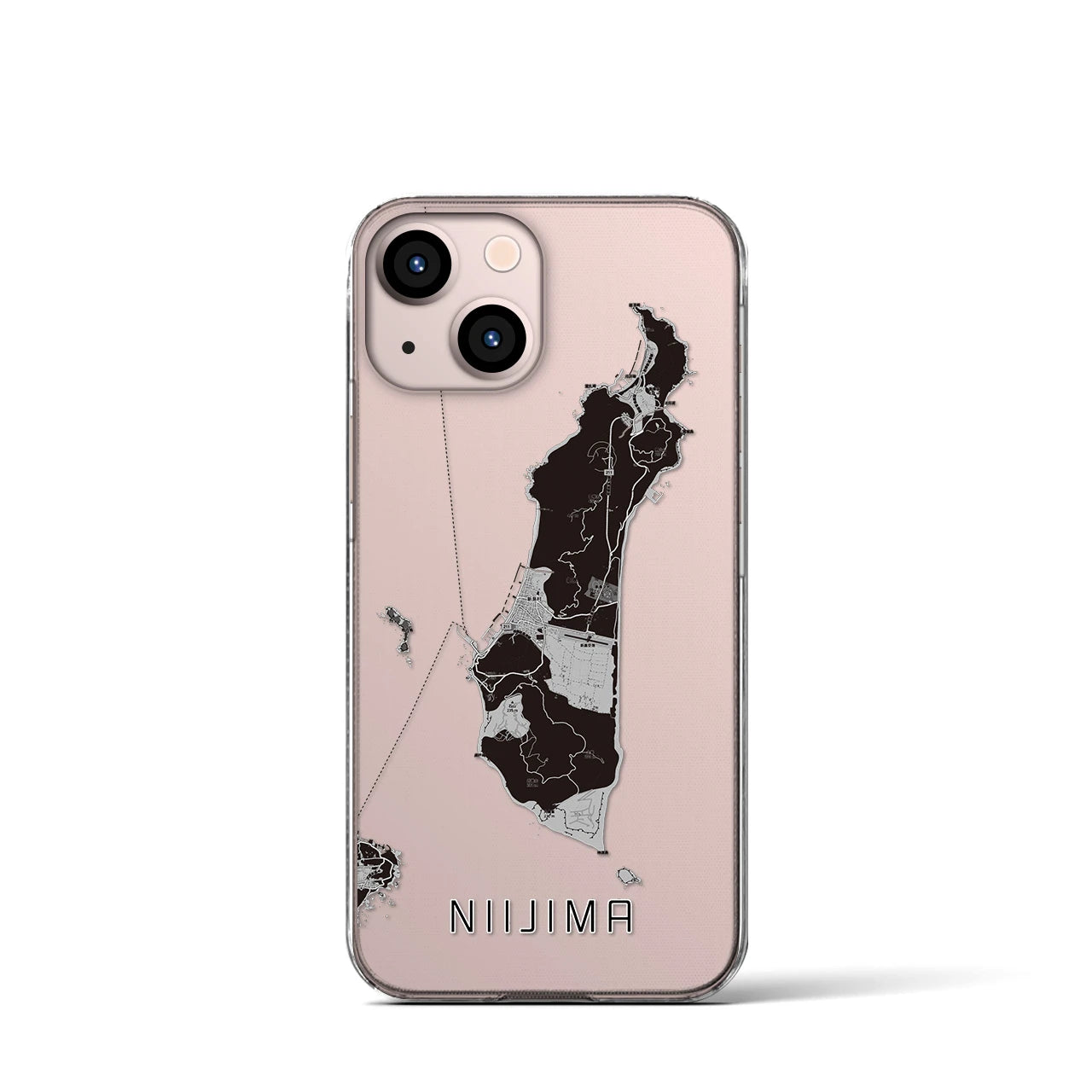 【新島(東京都)】地図柄iPhoneケース(クリアタイプ)