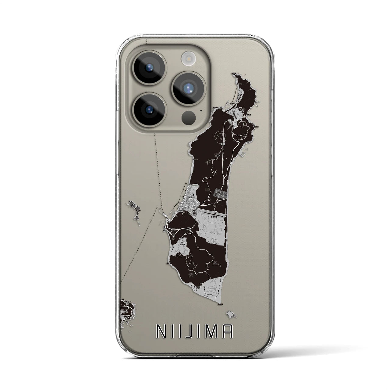 【新島(東京都)】地図柄iPhoneケース(クリアタイプ)