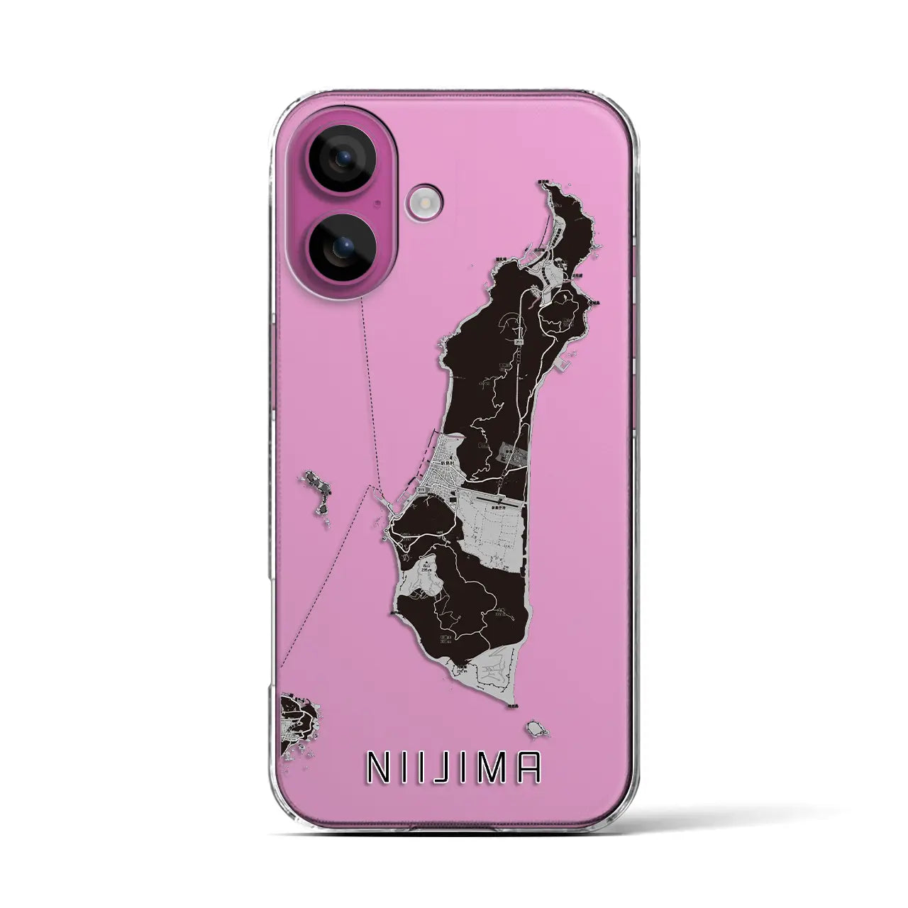 【新島(東京都)】地図柄iPhoneケース(クリアタイプ)