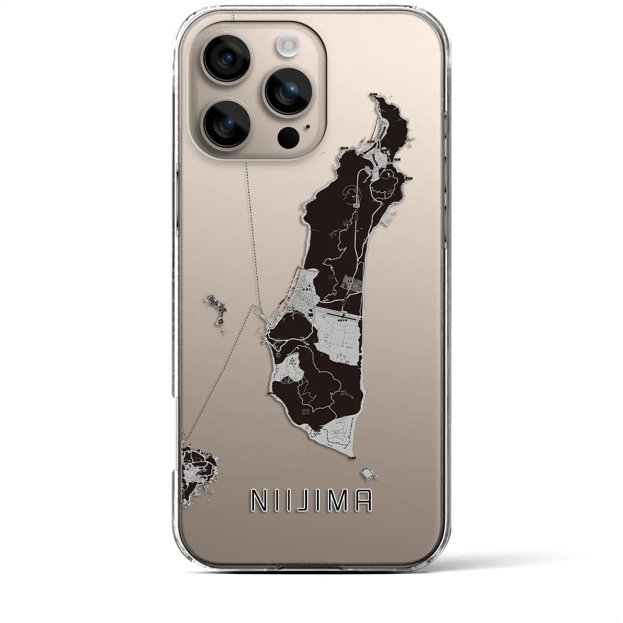 【新島(東京都)】地図柄iPhoneケース(クリアタイプ)