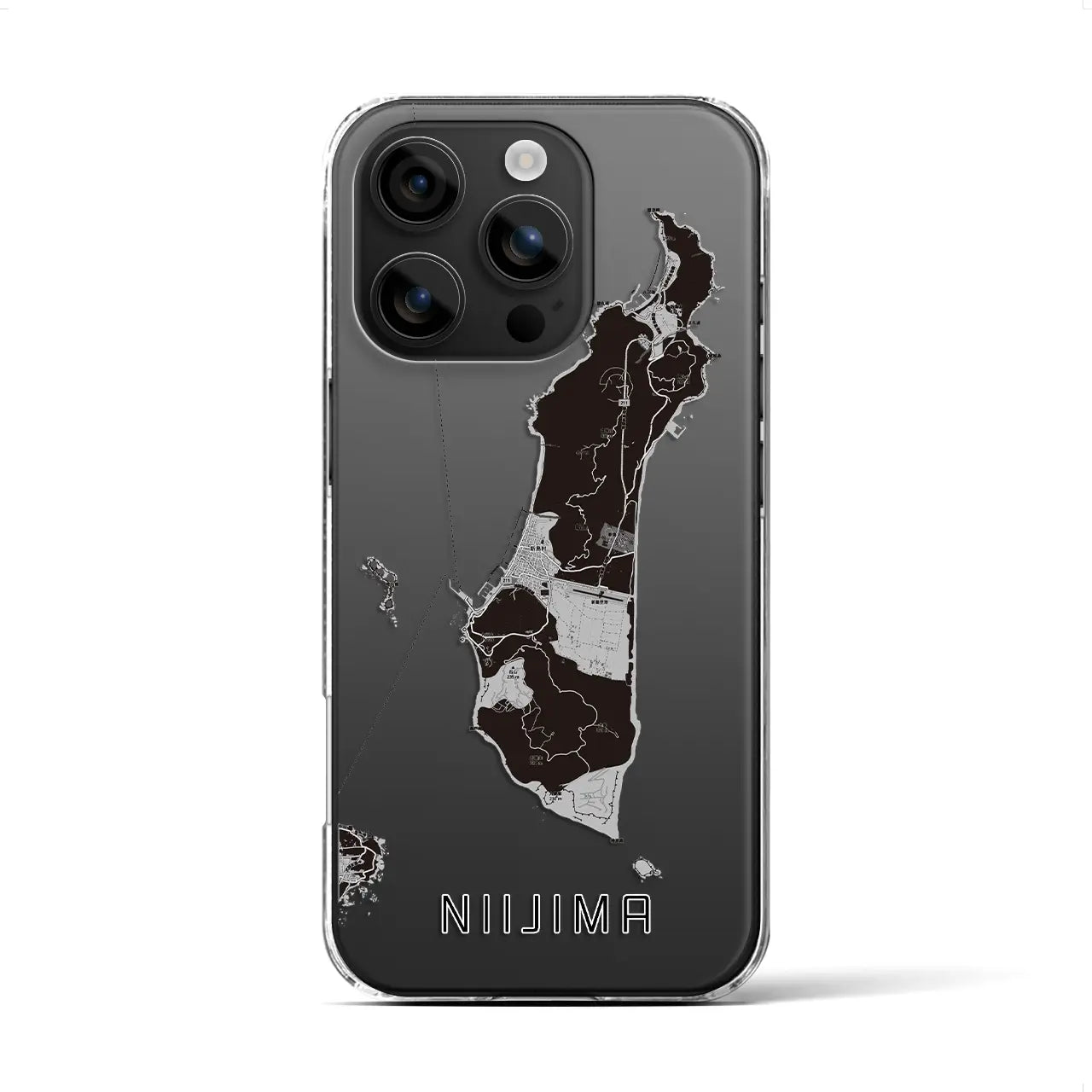 【新島(東京都)】地図柄iPhoneケース(クリアタイプ)