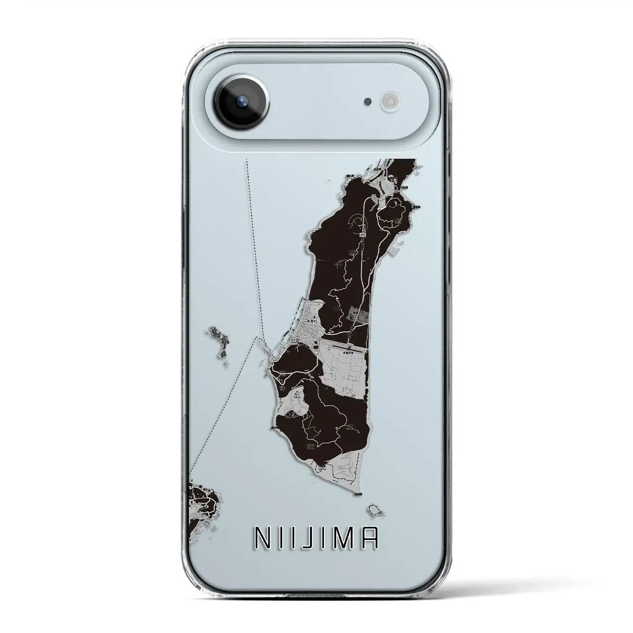 【新島(東京都)】地図柄iPhoneケース(クリアタイプ)