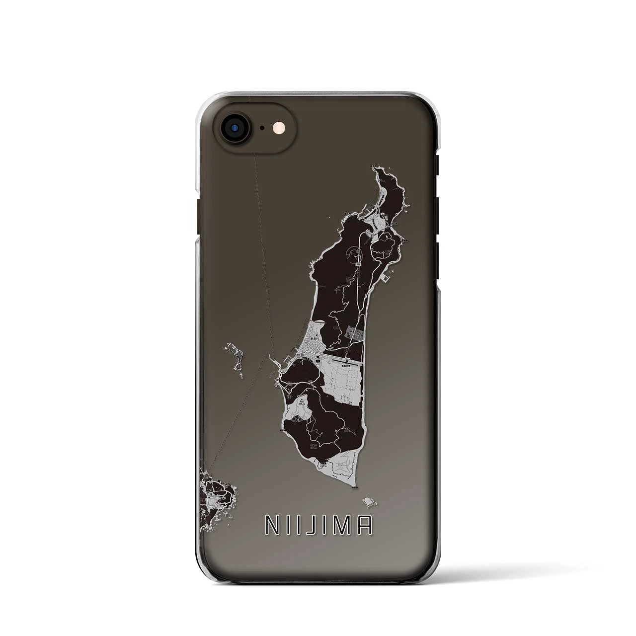 【新島(東京都)】地図柄iPhoneケース(クリアタイプ)