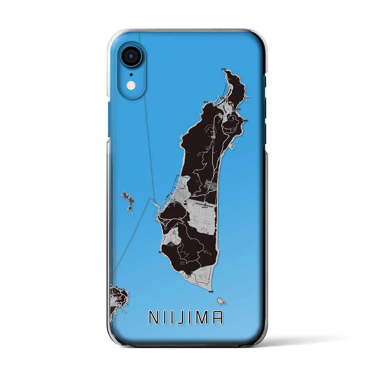 【新島(東京都)】地図柄iPhoneケース(クリアタイプ)