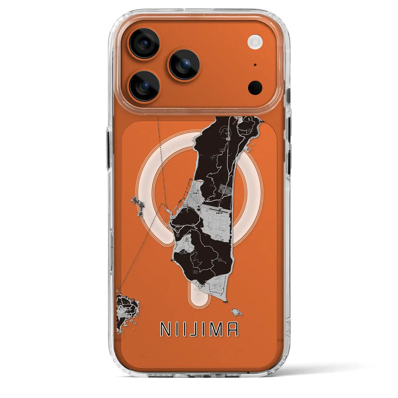 【新島(東京都)】地図柄iPhoneケース(MagSafeタイプ)