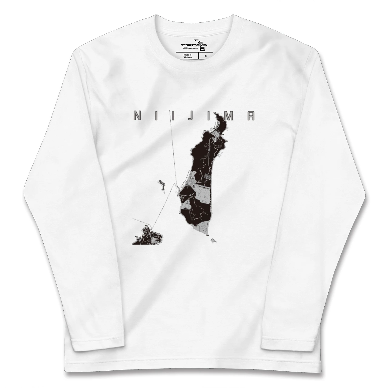 【新島(東京都)】地図柄ロングスリーブTシャツ