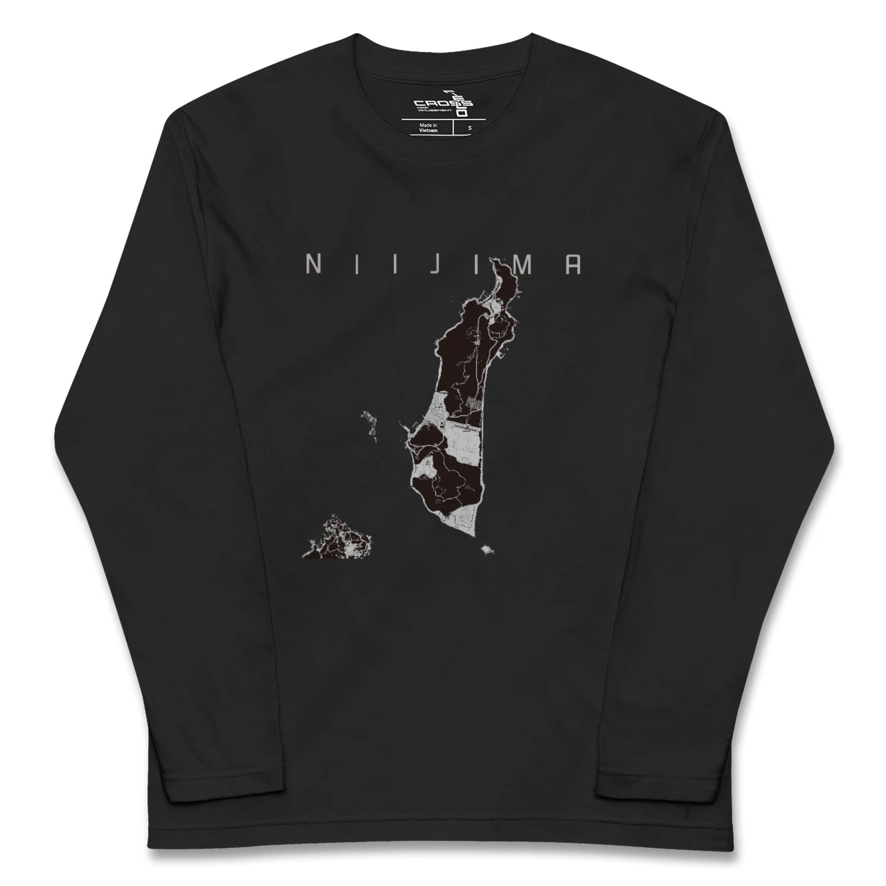 【新島(東京都)】地図柄ロングスリーブTシャツ
